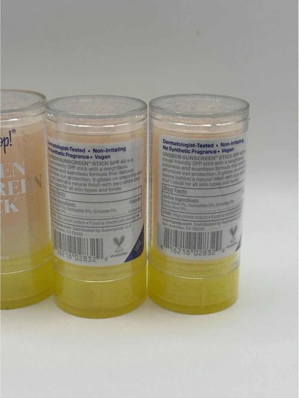 Lot of 4 Supergoop! Unseen Sunscreen Stick SPF 40  0.70 oz Exp 06/2027